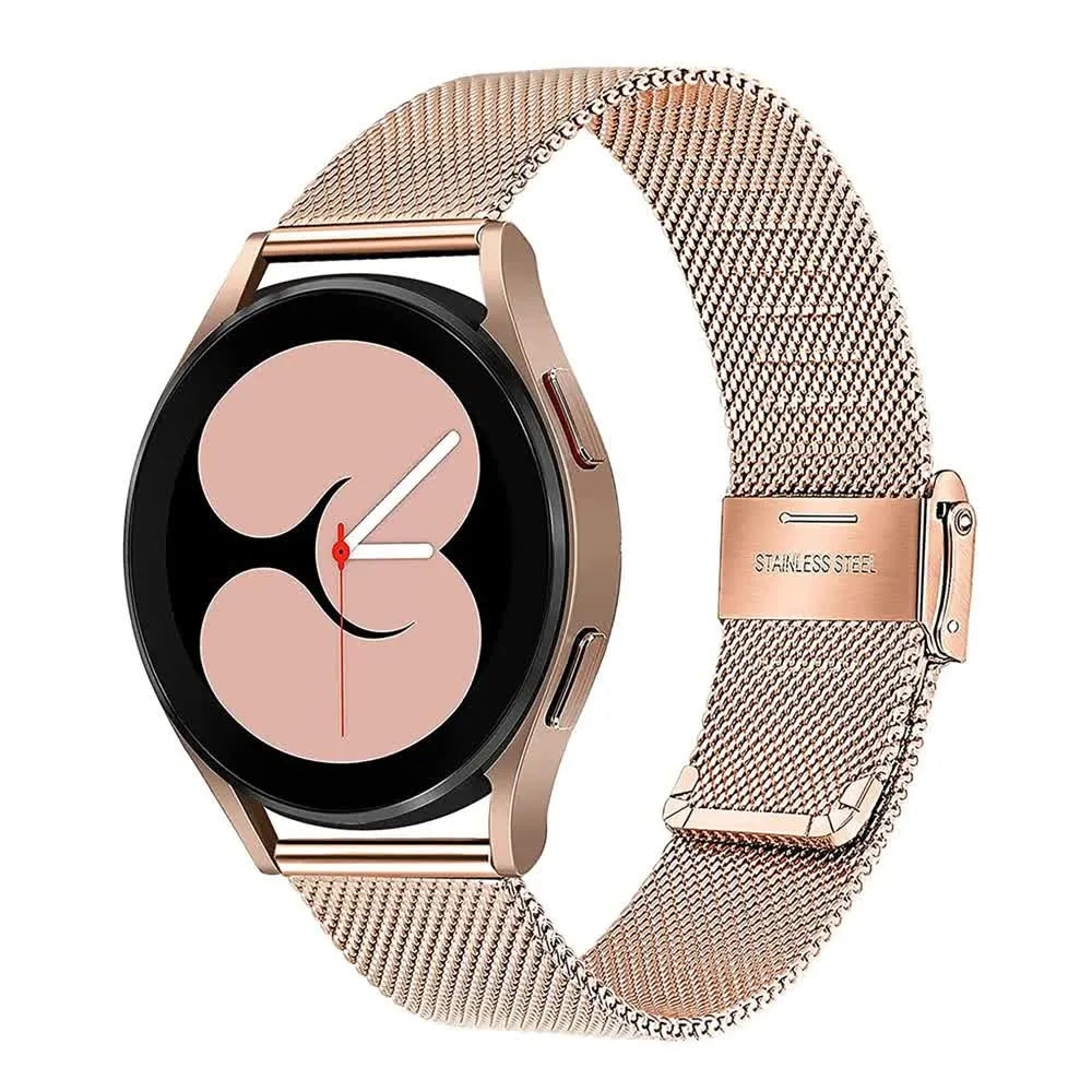 Compatible with Samsung Galaxy Watch 4 5 6 Bracelet Case 40mm 44mm Mesh Loop Stainless Steel Strap Bling Case Gold Set watch6 40mm - Image 2