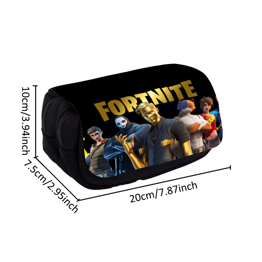 F-ortnite pencil case for girls, children's pencil case with zipper, cartoon anime pencil case for school, school supplies gift C - Image 3