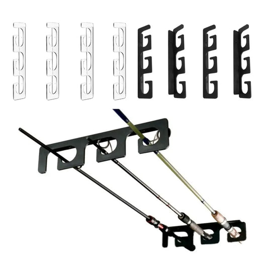Set of fishing rod holders for garage, 6 rods - Fishing rod holders for wall and ceiling, fishing rod storage 0.46 Black - Image 2