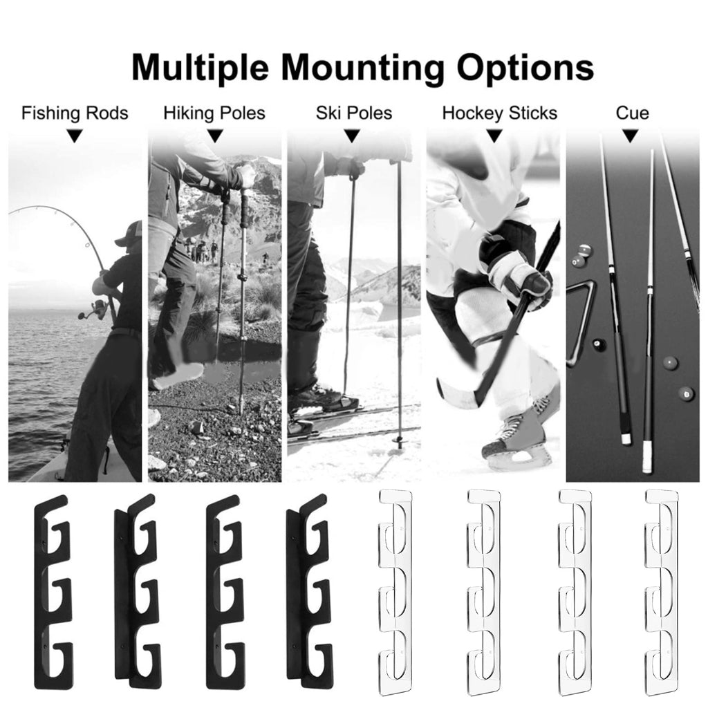 Set of fishing rod holders for garage, 6 rods - Fishing rod holders for wall and ceiling, fishing rod storage 0.46 Black - Image 7