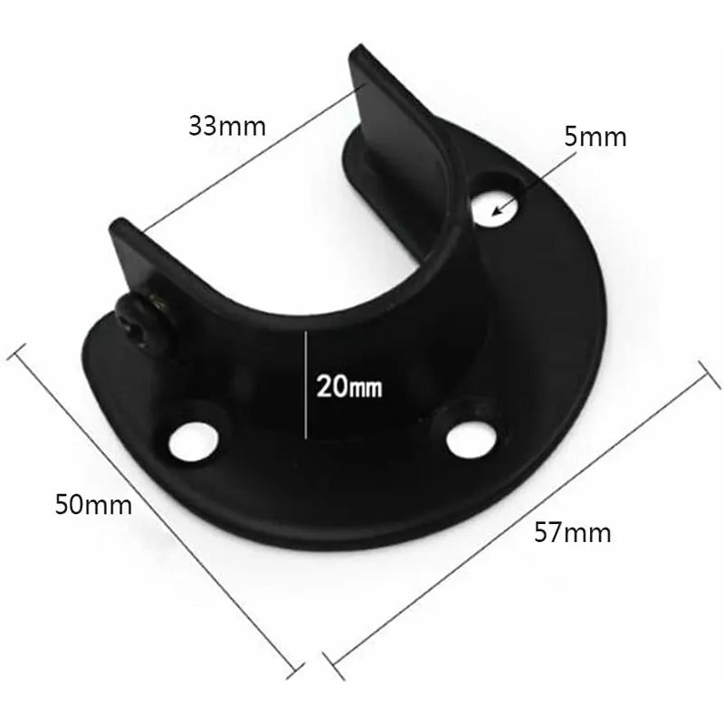 Wall Mounted Clothes Rod Holder, Curtain Rod Bracket, Shower Curtain Rod Bracket for 1.26 Inch Diameter Clothes Rod, 2-Pack - Image 2