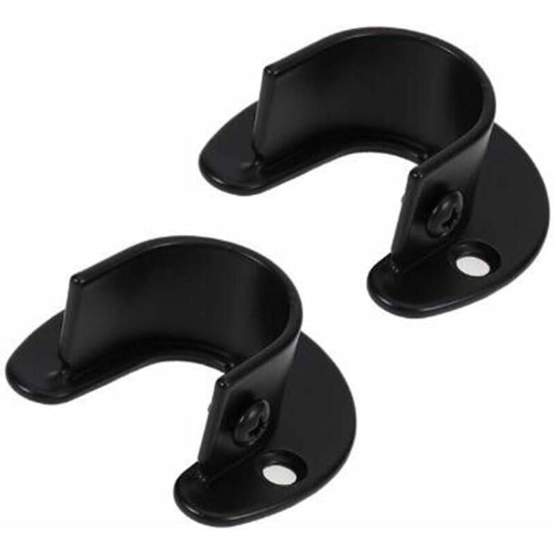 Wall Mounted Clothes Rod Holder, Curtain Rod Bracket, Shower Curtain Rod Bracket for 1.26 Inch Diameter Clothes Rod, 2-Pack - Image 3
