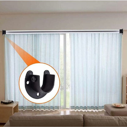Wall Mounted Clothes Rod Holder, Curtain Rod Bracket, Shower Curtain Rod Bracket for 1.26 Inch Diameter Clothes Rod, 2-Pack - Image 5