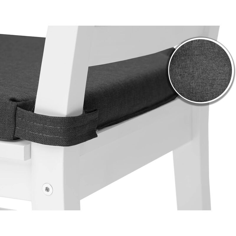 Set of 4 trapezoidal chair cushions, comfortable seat, with inner and outer Velcro. Dimensions: 42 (back) 35 (front) x_tfrf - Image 2