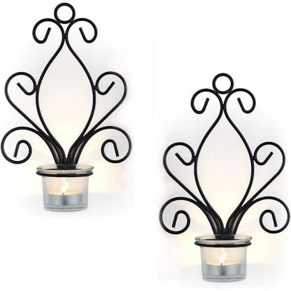 Vintage Iron Wall Candle Holders, Creative Iron Candlesticks