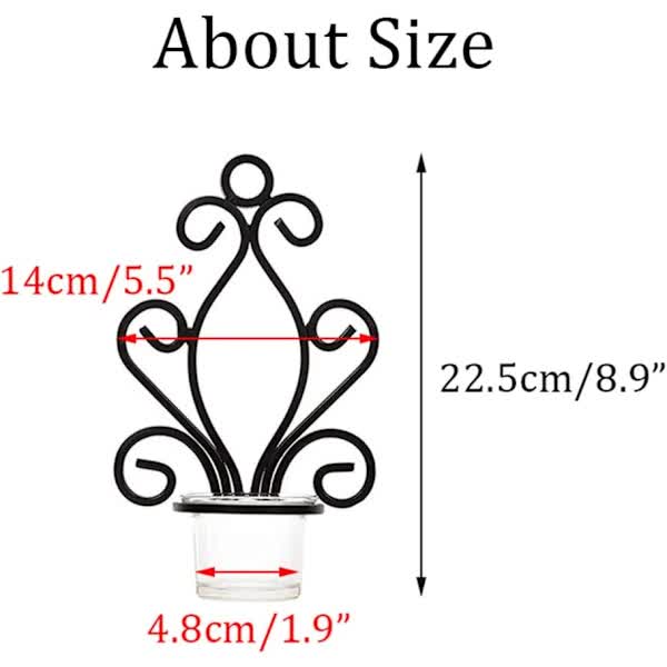 Vintage Iron Wall Candle Holders, Creative Iron Candlesticks - Image 4