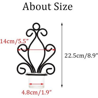 Vintage Iron Wall Candle Holders, Creative Iron Candlesticks - Image 4