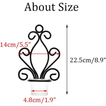 Vintage Iron Wall Candle Holders, Creative Iron Candlesticks - Image 4