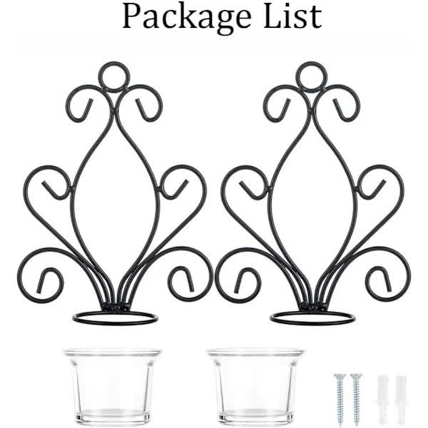 Vintage Iron Wall Candle Holders, Creative Iron Candlesticks - Image 5