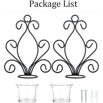 Vintage Iron Wall Candle Holders, Creative Iron Candlesticks - Image 5