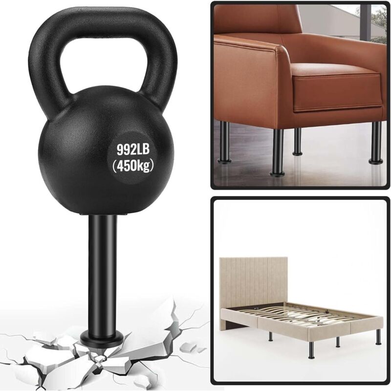 pcs Furniture Legs, 18-30 cm Adjustable Furniture Legs with 18 pcs Screws, Metal Bathroom Cabinet Feet for Sofa Cabinet Table Leg Chair - Black - Image 4
