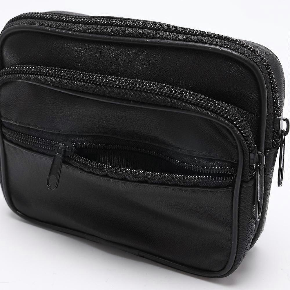 Men's Genuine Leather Belt Wallet Bag Pouch Waist Bag Loop Card Holder - Image 4