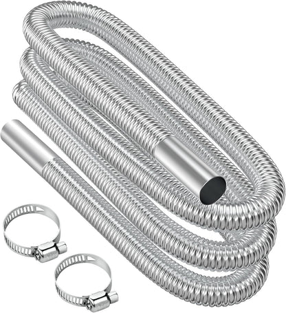 Air heater hose, 300 cm Ø 2.5 cm stainless steel exhaust pipe, parking heater pipe with 2 hose clamps, for parking heater 300CM