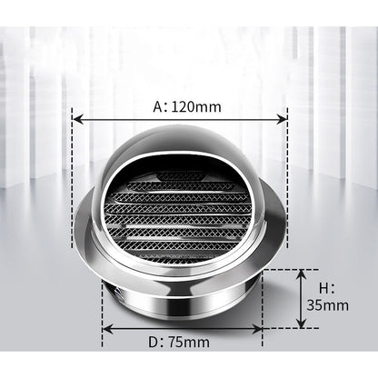 Stainless Steel Ventilation Grille, 80mm, Durable Airflow Equipment - Image 2
