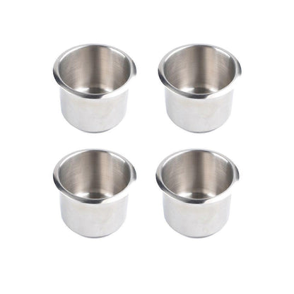 4pcs Universal Marine Boat Cup Holder 68X55mm Stainless Steel Drop-in Drink Holder for Poker Table Sofa_yux