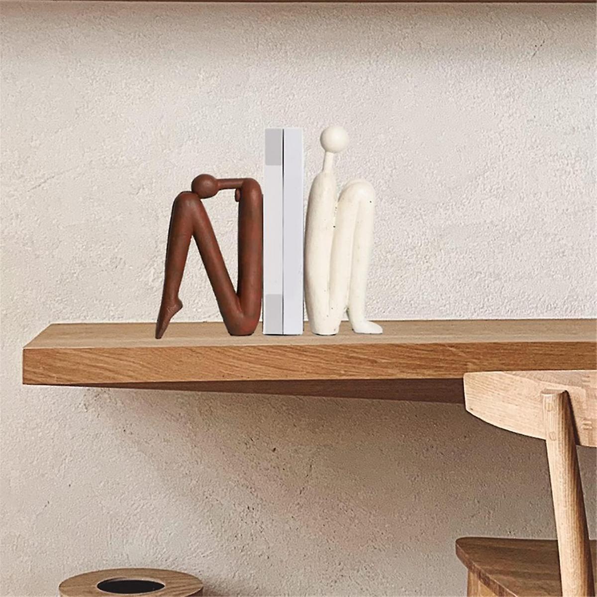 Decorative Bookends for Heavy Books, Statue Bookends for Shelves & Office Desks Brown - Image 5