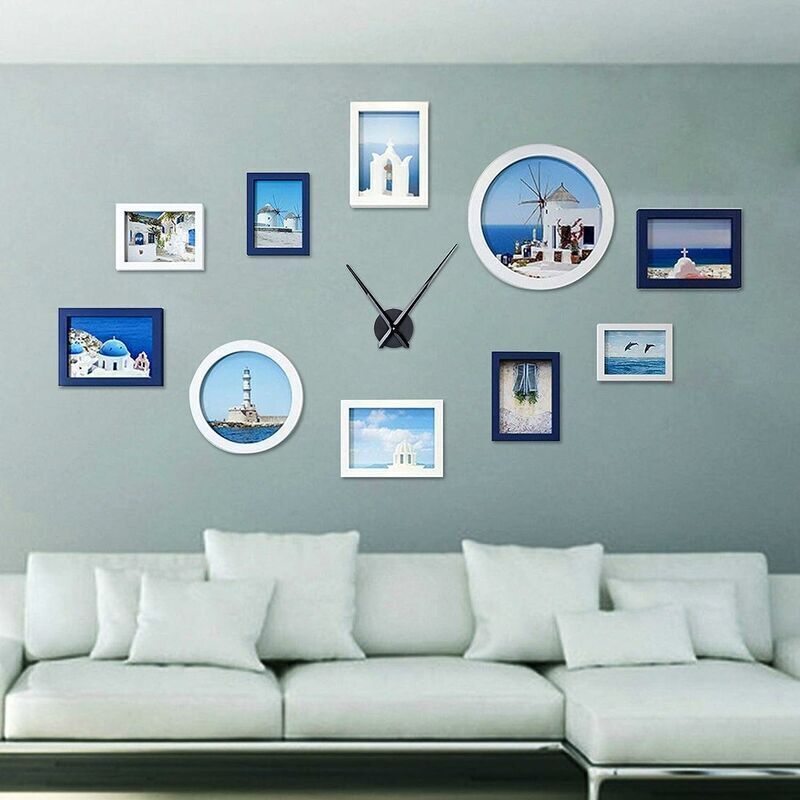 Large Black Wall Clock with Single Hand without Numbers, Clock Mechanism with High Longitudinal Shaft and 31.5 cm Long Hands- - Image 2
