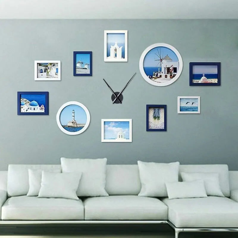 Large Black Wall Clock with Single Hand without Numbers, Clock Mechanism with High Longitudinal Shaft and 31.5 cm Long Hands- - Image 2