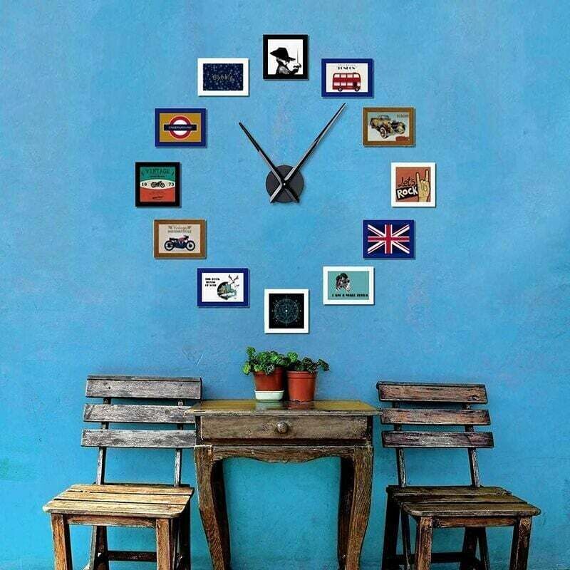 Large Black Wall Clock with Single Hand without Numbers, Clock Mechanism with High Longitudinal Shaft and 31.5 cm Long Hands- - Image 3
