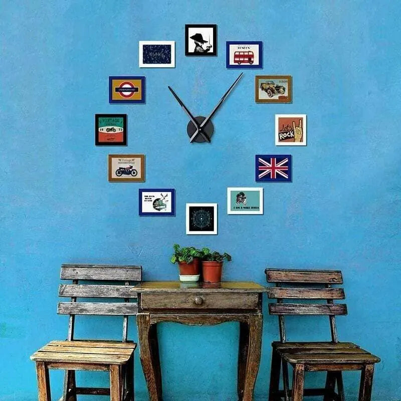 Large Black Wall Clock with Single Hand without Numbers, Clock Mechanism with High Longitudinal Shaft and 31.5 cm Long Hands- - Image 3
