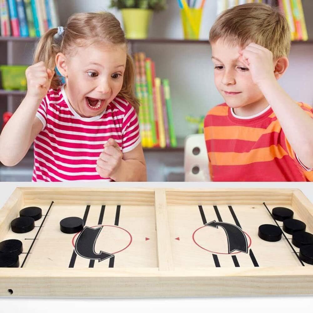 Fast Sling Puck Game, Wooden Hockey Game, Super Football Table A - Image 2