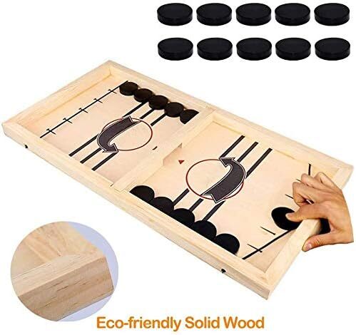 Fast Sling Puck Game, Wooden Hockey Game, Super Football Table A - Image 3