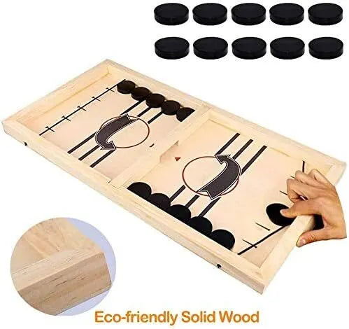 Fast Sling Puck Game, Wooden Hockey Game, Super Football Table A - Image 3