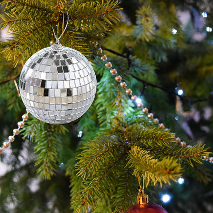 6/12 pcs Mini Disco Ball Party Decorations Silver Mini Plastic Ornaments Small Disco Balls Silver Silver_MGF Silver 6CM - Image 3