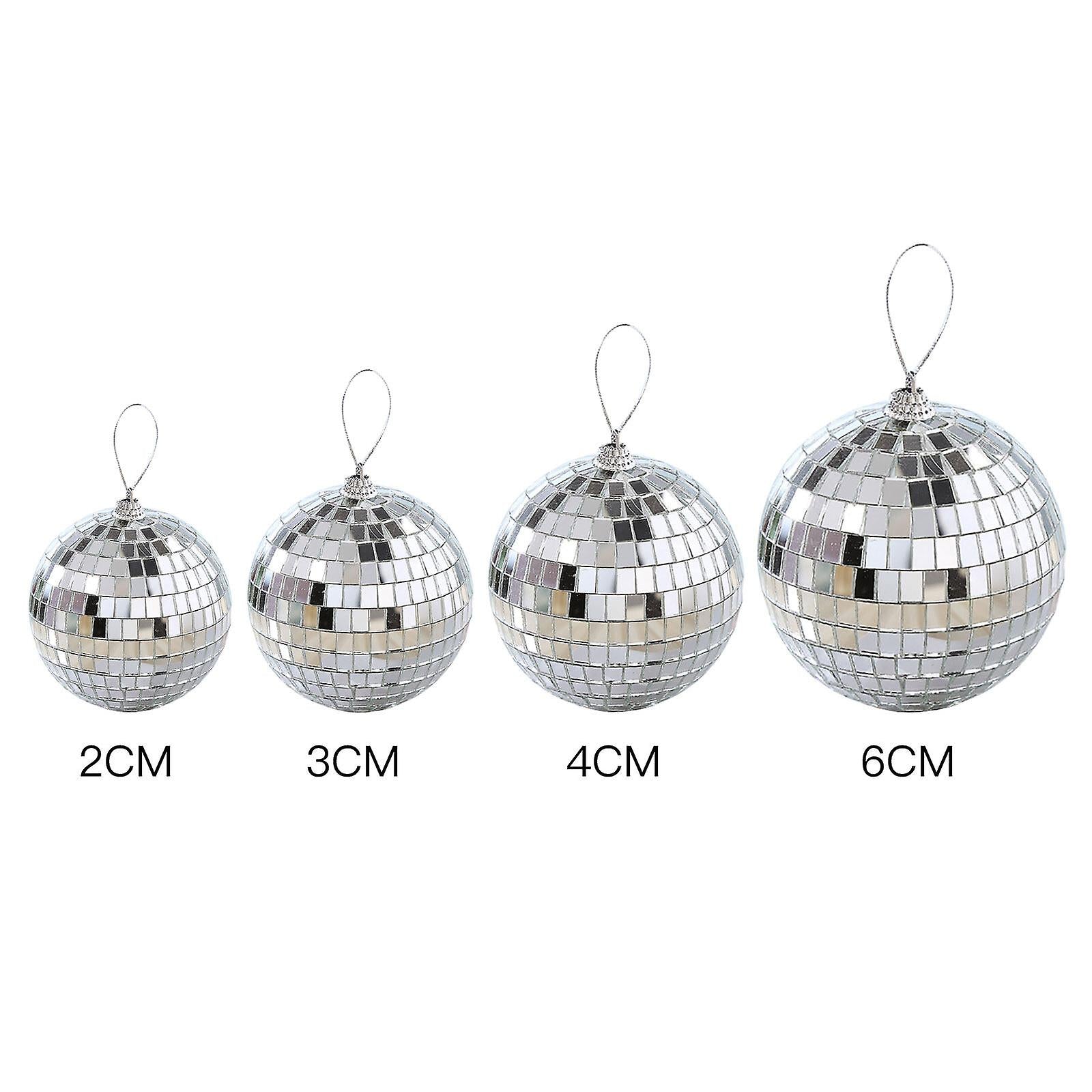 6/12 pcs Mini Disco Ball Party Decorations Silver Mini Plastic Ornaments Small Disco Balls Silver Silver_MGF Silver 6CM - Image 4