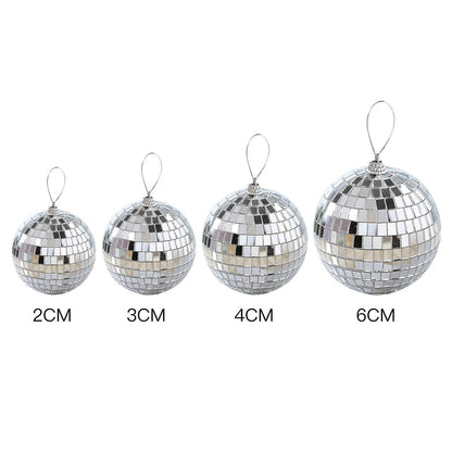 6/12 pcs Mini Disco Ball Party Decorations Silver Mini Plastic Ornaments Small Disco Balls Silver Silver_MGF Silver 6CM - Image 4