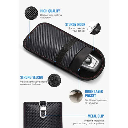 2-Pack Faraday Car Key Case | Signal Blocking Car Key Pocket | Keyless Car Key Case - Image 4