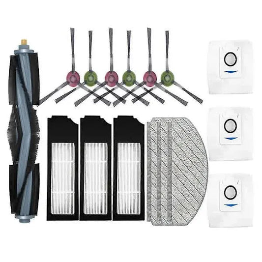 [CA] Replacement Parts for Ecovacs X1 Plus Robot Vacuum Cleaner - Main Brush, HEPA Filter, Mop Cloth, Dust Bag Photo Color