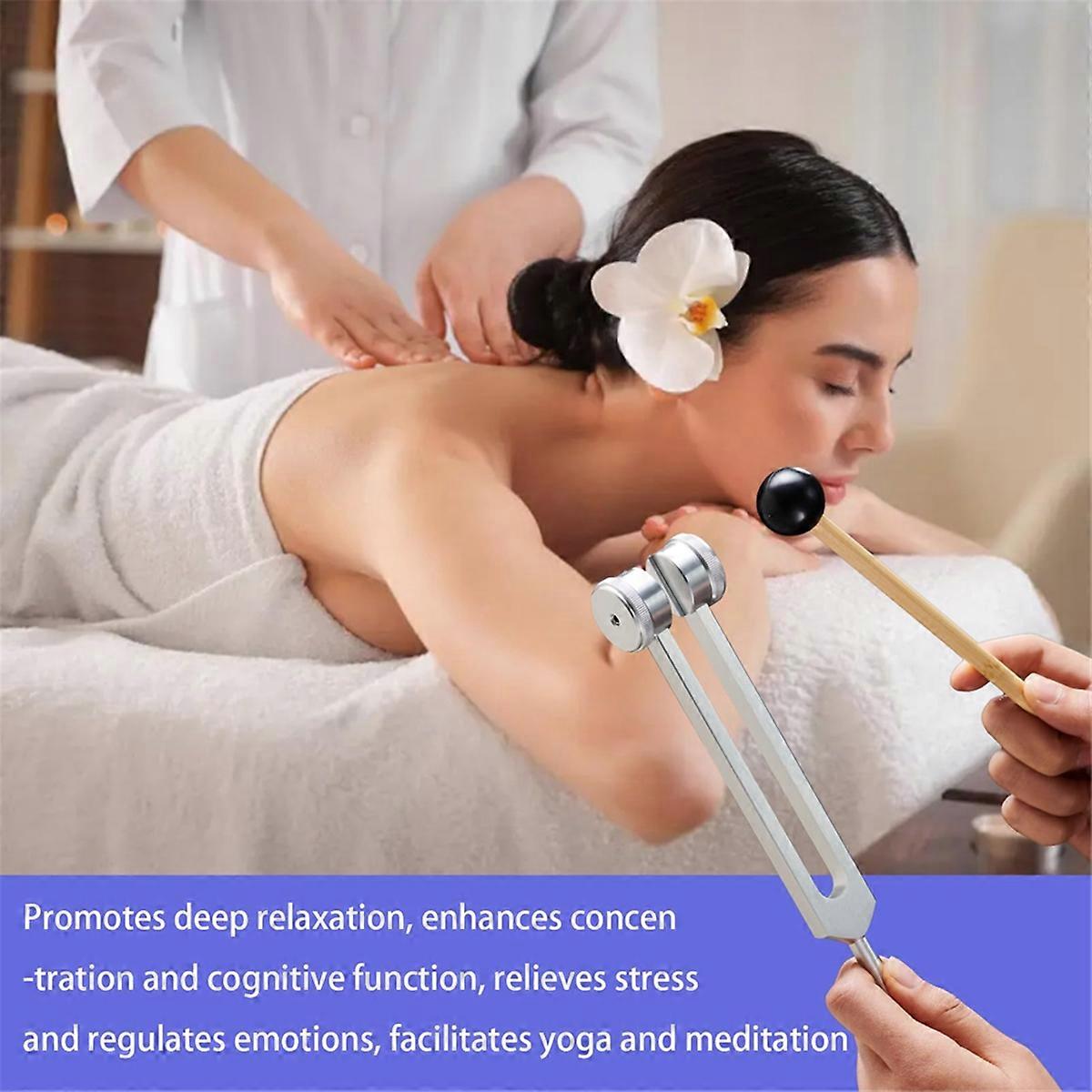 Tuning Forks for Healing, Set, 128Hz, 136.1Hz, 256Hz, 384Hz, with Hockey Puck Activator, for Chakras, Sound Therapy_tfrf - Image 3