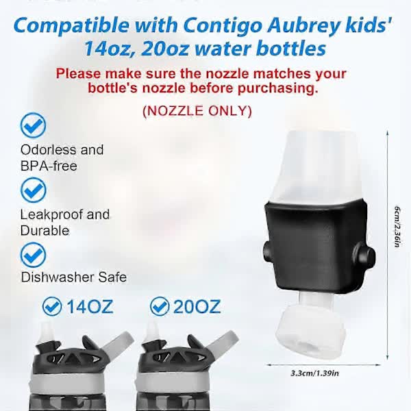 pcs Replacement Nozzles for Contigo Lids, BPA-Free Lid Parts with Wrench - Image 2