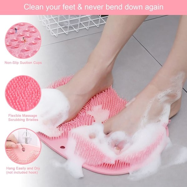 Silicone foot scrub for shower, silicone foot brush, silicone foot scrub for cleaning and massaging feet in the shower_qcx - Image 4