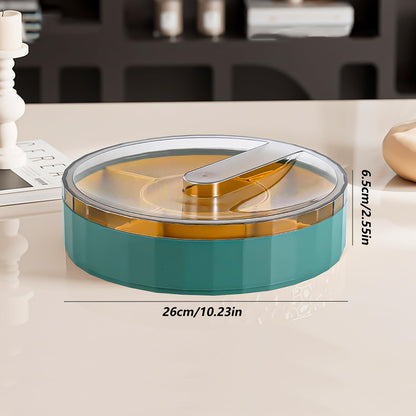 Snack Tray with Compartment Snacks Bowl with Lid Plastic Snacks Compartment Snacks Bowls Flat Storage Box Candy Bowl for Nuts Snacks Candy Cookies - Image 2