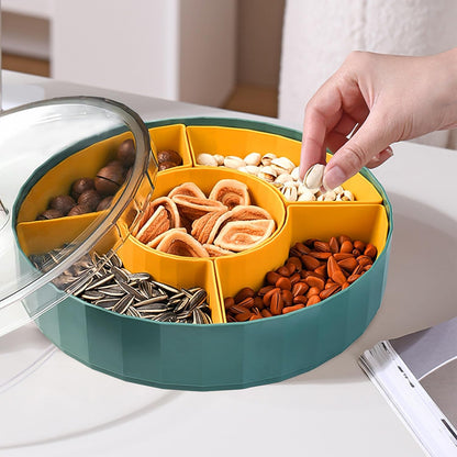 Snack Tray with Compartment Snacks Bowl with Lid Plastic Snacks Compartment Snacks Bowls Flat Storage Box Candy Bowl for Nuts Snacks Candy Cookies - Image 4