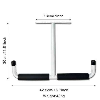 Garage Ceiling Storage Hook Steel, Heavy Duty Storage Rack for Hanging Wood, Bikes, Tools, Timber, Snowboard, Fishing Rods, Sturdy Storage System White