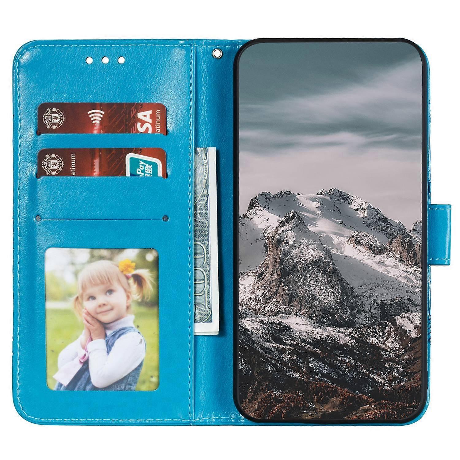 Samsung Galaxy A56 5G Case - PU Leather Mandala Embossed Wallet Case Multicolor_yux Multicolor Blue - Image 2
