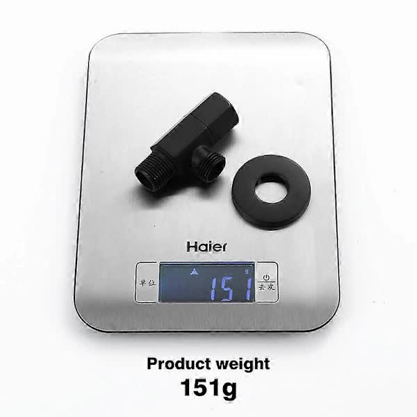 Black Shut-off Valve Angle Faucet Brass Diverter Toilet Valve Shower Nozzle Connector Solid Brass Coupling Faucet Bracket - Image 3