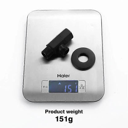 Black Shut-off Valve Angle Faucet Brass Diverter Toilet Valve Shower Nozzle Connector Solid Brass Coupling Faucet Bracket - Image 3