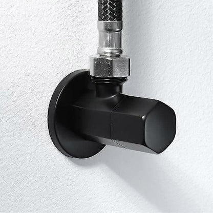 Black Shut-off Valve Angle Faucet Brass Diverter Toilet Valve Shower Nozzle Connector Solid Brass Coupling Faucet Bracket - Image 5