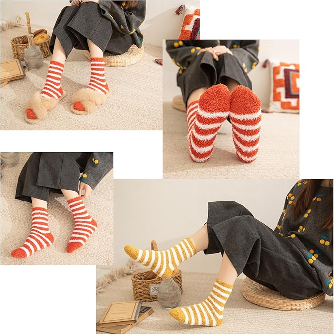 Pairs Warm Soft Socks Women, Sleep Socks for Women, Soft Microfiber Thick Soft Socks Women Size 36-40 for Winter_jarx - Image 4