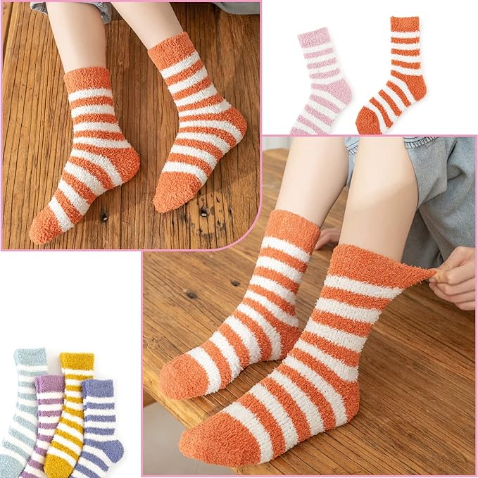 Pairs Warm Soft Socks Women, Sleep Socks for Women, Soft Microfiber Thick Soft Socks Women Size 36-40 for Winter_jarx - Image 5