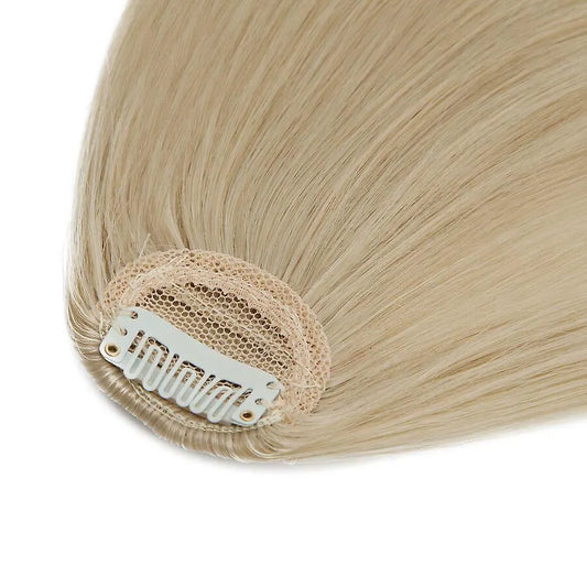 Clip In Hair Bangs Extensions French Bangs Stylish Bangs Hair Pieces blonde & bleachblonde blonde & bleachblonde 28cm - Image 3