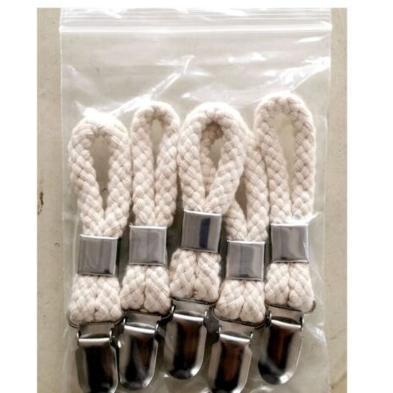 Towel Clamps 5-Pack Metal Towel Hooks for Kitchen Bathroom with Braided Cotton Holder Compatible with Dishcloths - Image 4