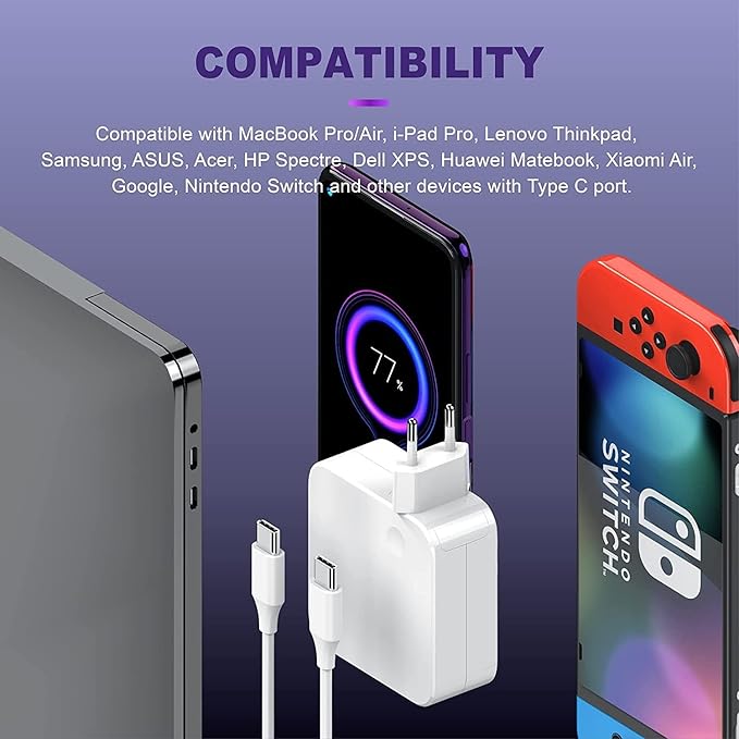 100W 96W USB C Charger for MacBook Pro 13/14/15 inch 202 - Image 6