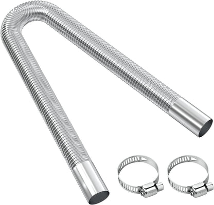 Exhaust pipe for parking heater, 60 cm stainless steel exhaust pipe car exhaust pipe with 2 stainless steel clamps for diesel heater_sai 60cm
