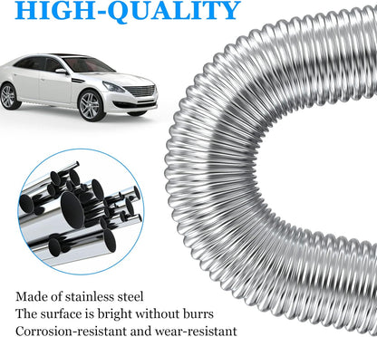 Exhaust pipe for parking heater, 60 cm stainless steel exhaust pipe car exhaust pipe with 2 stainless steel clamps for diesel heater_sai 60cm - Image 3