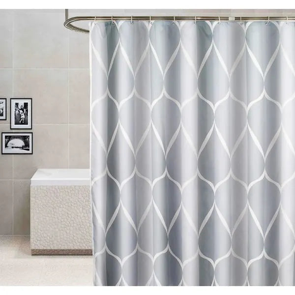 Shower Curtain 120x180 cm, Waterproof Washable Mildew Proof Polyester Shower Curtain, Grey_TF
